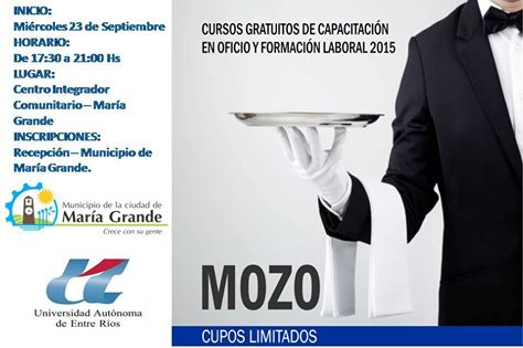 CURSO DE CAPACITACIÓN PARA MOZOS.