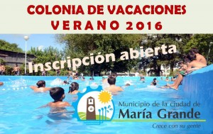 COLONIA MUNICIPAL DE VACACIONES – TEMPORADA 2016.