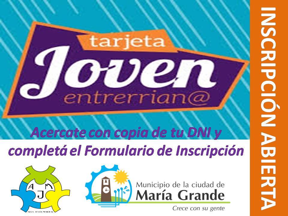 TARJETA JOVEN ENTRERRIANO – INSCRIPCIÓN ABIERTA