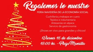 Este viernes se realizará una Feria Navideña frente a Casa de Gobierno