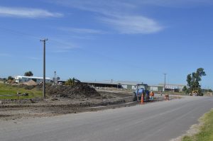 Comenzó la construcción de la rotonda de ingreso desde la Ruta 32