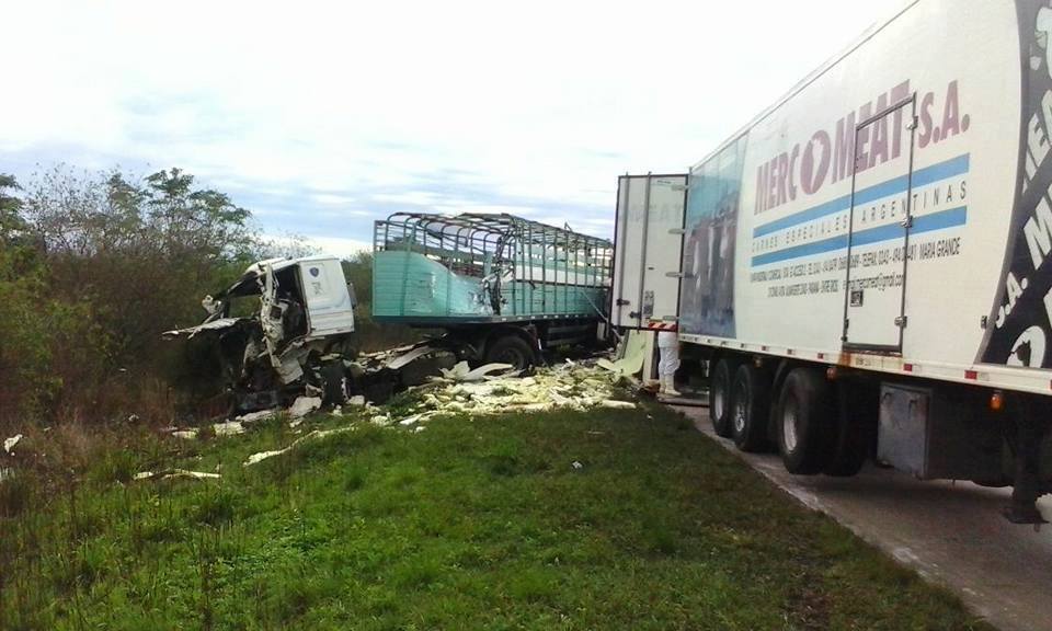 Choque de un camión de Mercomeat en Corrientes