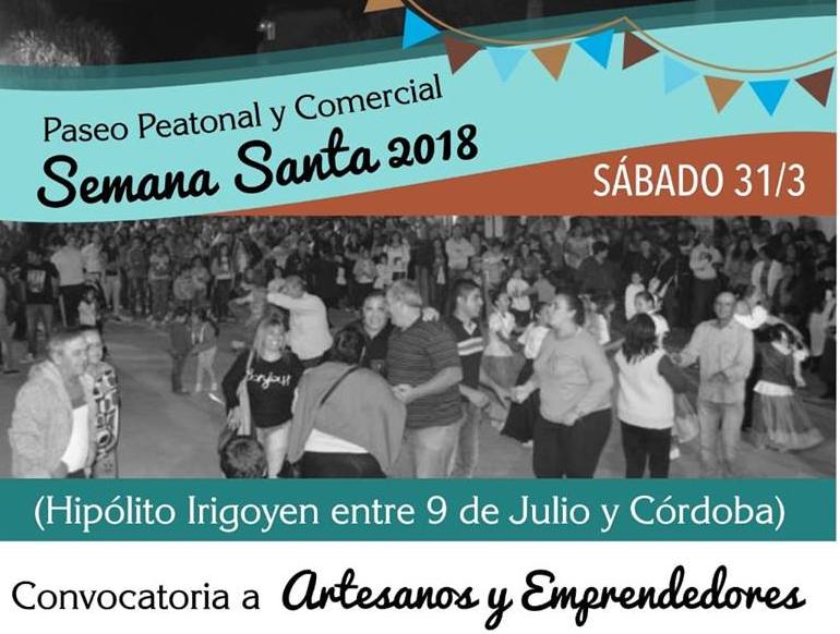 SEMANA SANTA 2018: MARÍA GRANDE TENDRÁ SU PASEO PEATONAL Y COMERCIAL