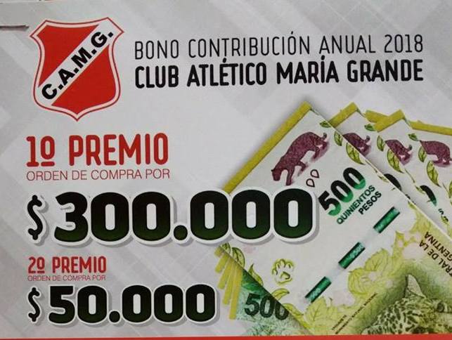 Atlético María Grande lanzó su bono contribución 2018