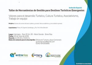 TALLER DE HERRAMIENTAS DE GESTION PARA DESTINOS TURISTICOS EMERGENTES