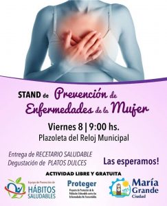 Stand de prevención de enfermedades en el día Internacional de la mujer