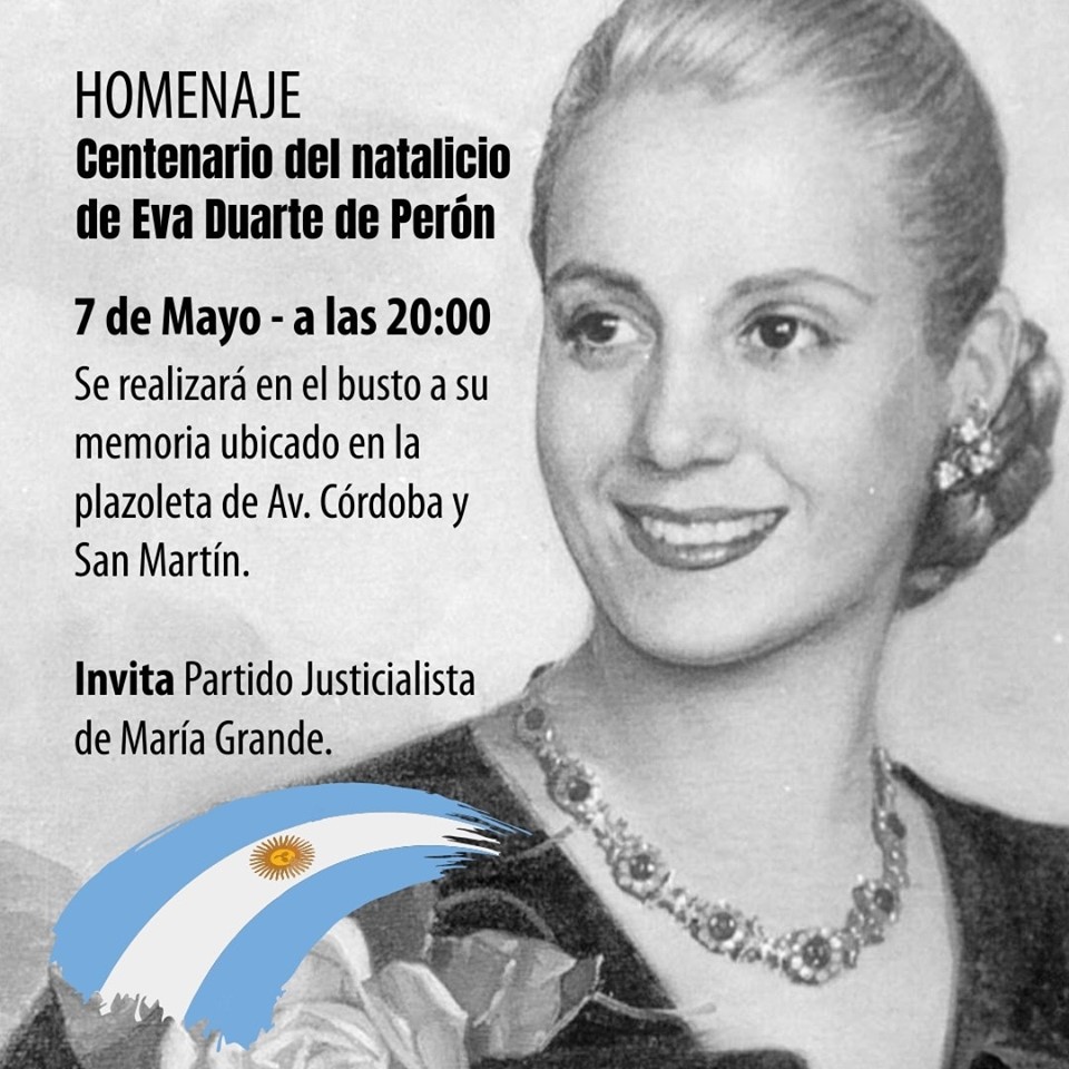 Homenaje a Eva Perón a 100 años de su nacimiento