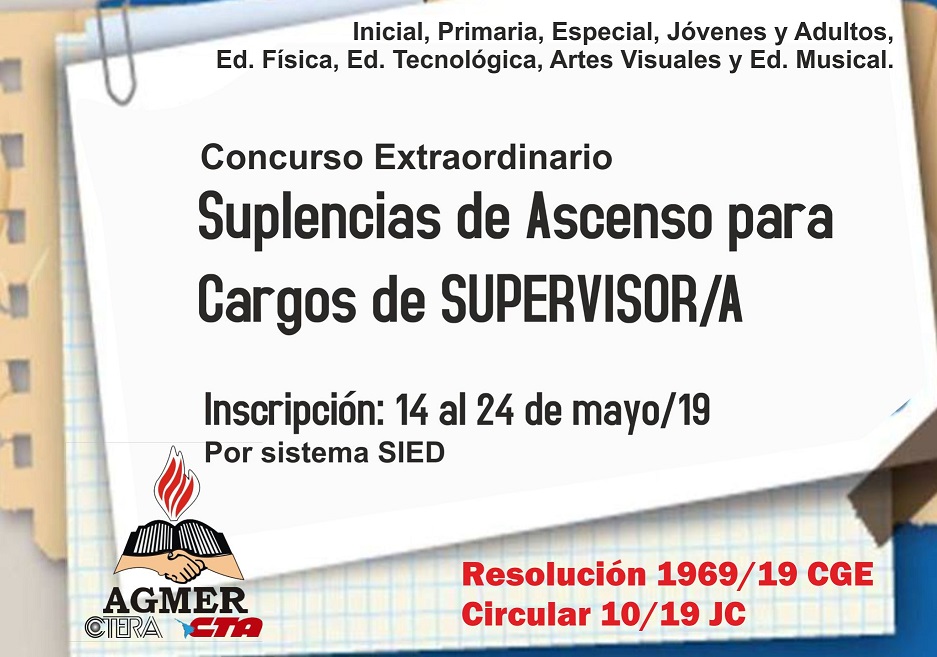 Docentes – Concurso de suplencias de cargos de Supervisión