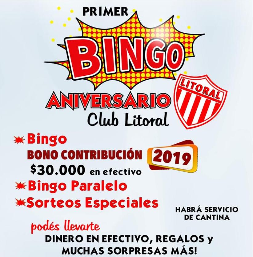 El Bingo de Litoral, este domingo por la tarde