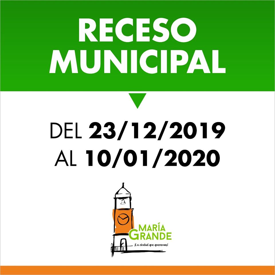 Receso Municipal entre el 23 de Diciembre y el 10 de Enero