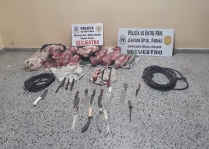 Una carneáda clandestina, allanamiento, secuestro de carne y elementos de prueba