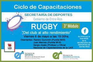 Ciclo de Capacitaciones en Deportes de Conjunto: 3° Módulo de Rugby