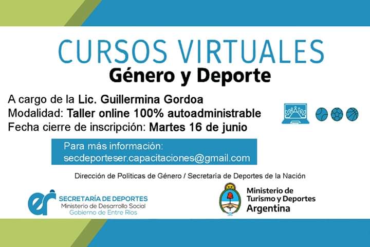 Provincia y Nación presentan un curso online de Género y Deporte