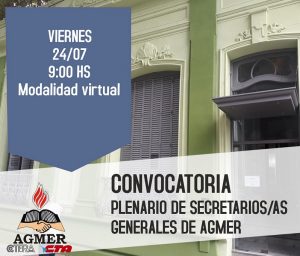 AGMER convocó al Plenario de Secretarios/as Generales