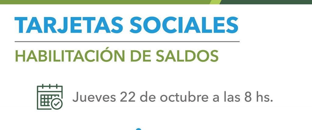 Este jueves se acreditarán las tarjetas sociales