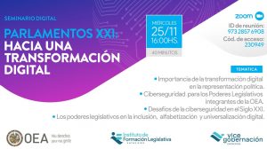 «Parlamentos XXI: hacia una Transformación Digital», un nuevo seminario impulsado por Vicegobernación