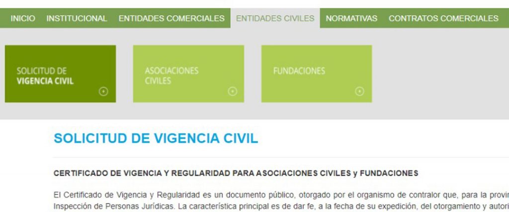 El Certificado de Vigencia para Asociaciones Civiles y Fundaciones se puede tramitar on line