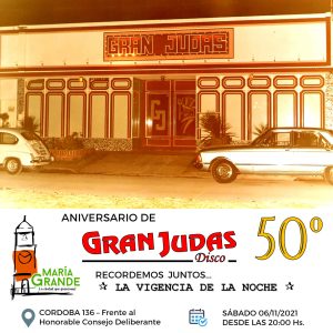 El proximo sábado, se recordarán 50 años de la apertura de «Gran Judas»