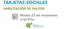 El martes se acreditarán las tarjetas sociales