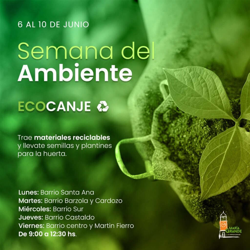 María Grande recuerda el dia del ambiente con ECO-CANJE