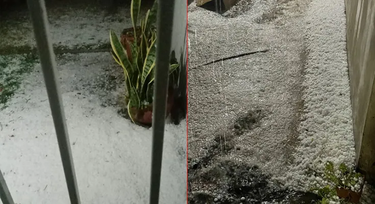 Fuerte granizada en el departamento Paraná, en las zonas de Viale, Tabossi y parte de la ruta 32