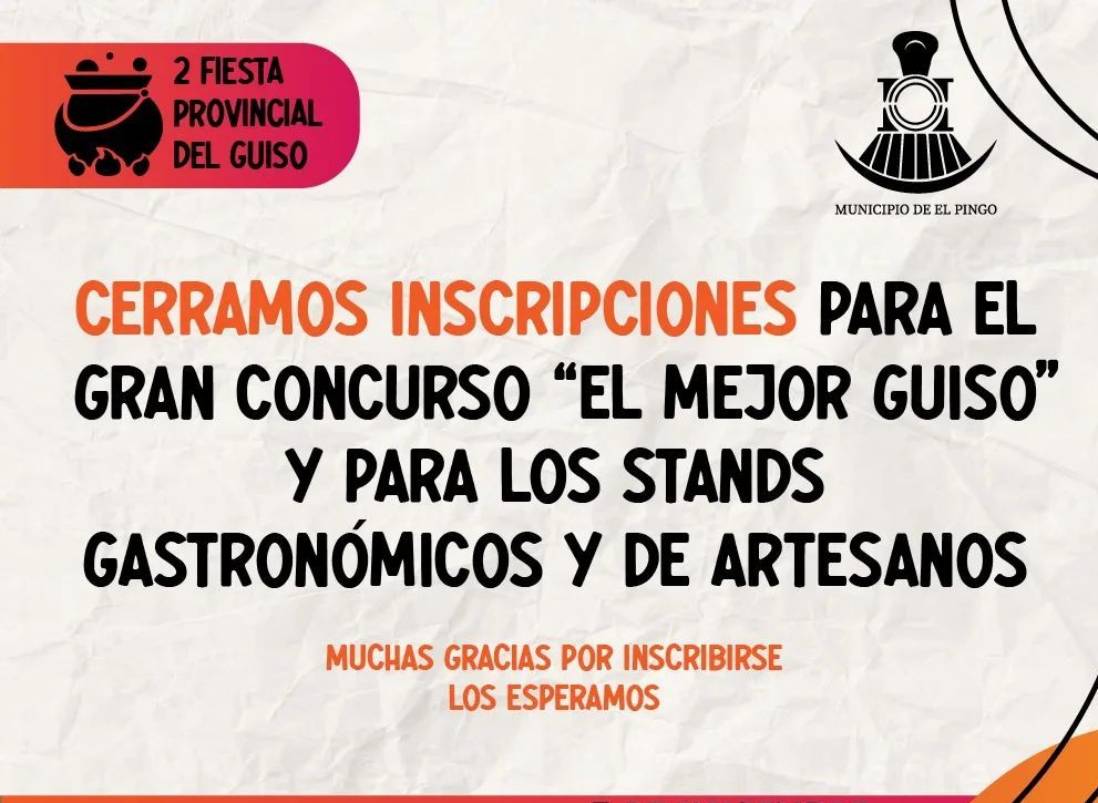 EL PINGO – Sé cerró la inscripción para participar de la Fiesta del Guiso – En Septiembre se venderán entradas en Maria Grande