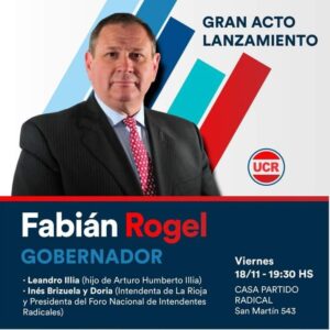 Este viernes 18, Fabian Rogel lanza su candidatura a la Gobernación