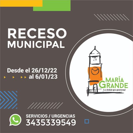 EL RECESO MUNICIPAL SERÁ DEL 26 DE DICIEMBRE AL 6 DE ENERO