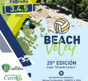 Del 3 al 5 de febrero de 2023, Cerrito vivirá un nuevo torneo de Beach Vóley con el mejor nivel y la mayor cantidad de duplas participantes de todo el país.