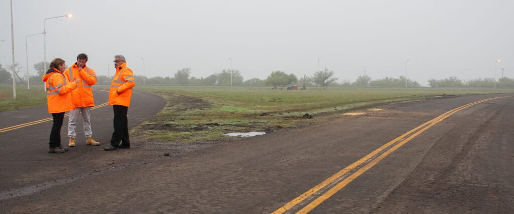 Recorren la obra de la ruta provincial A03 entre los departamentos La Paz y Paraná