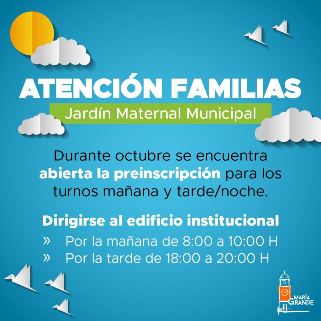 Se encuentra abierta la pre inscripción para el Jardín Maternal Municipal