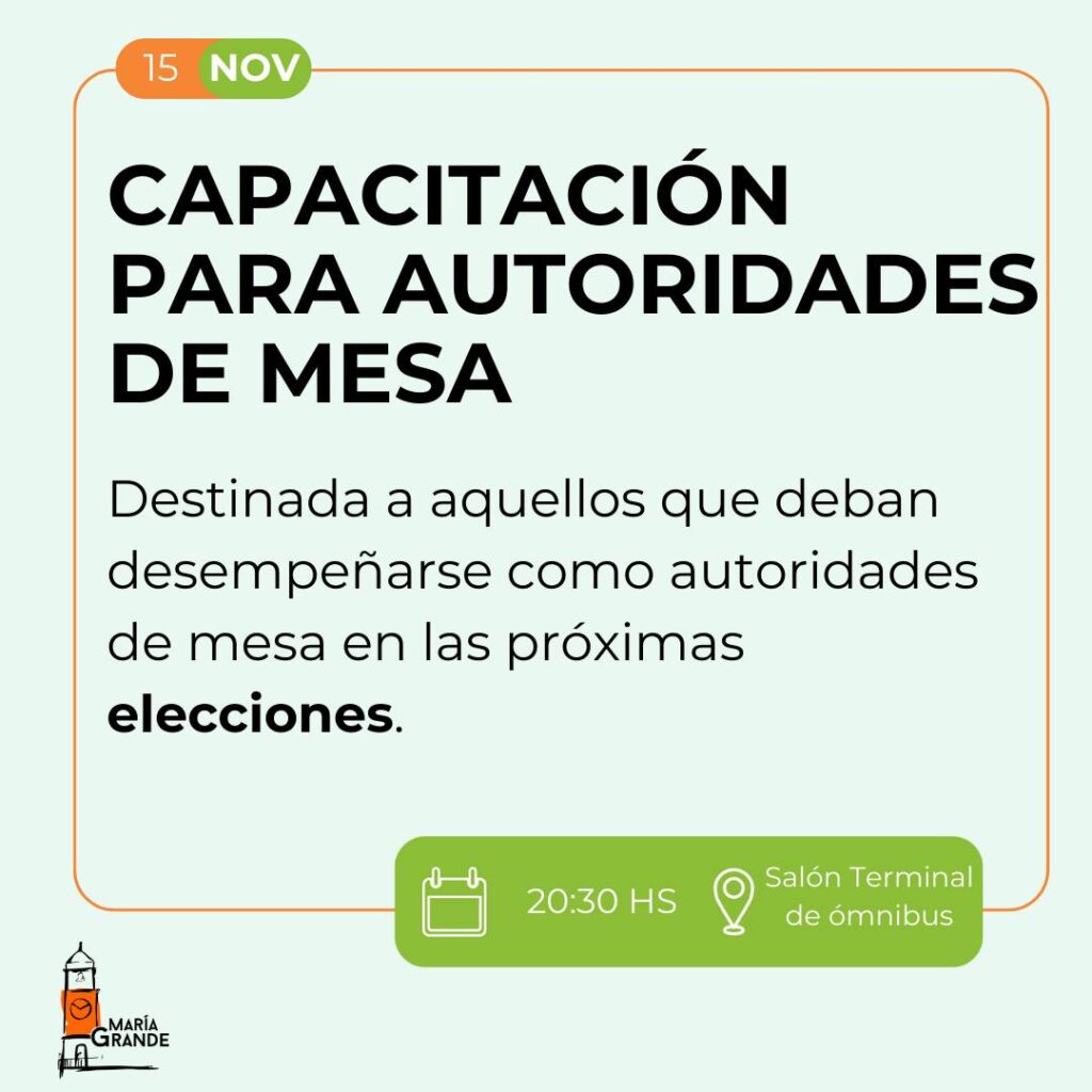 CAPACITACIÓN PARA AUTORIDADES DE MESA