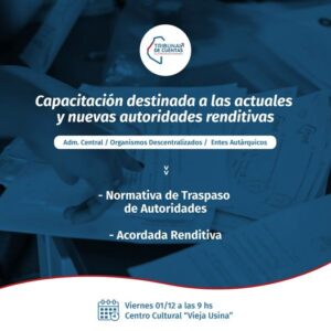 TRIBUNAL DE CUENTAS – Encuentro de Capacitación para un adecuado recambio de autoridades
