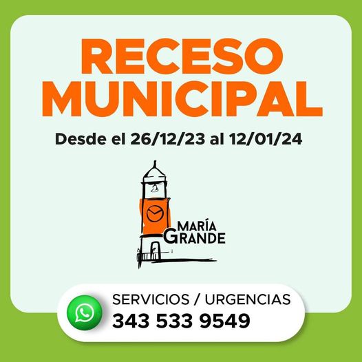 El viernes 22, será el ultimo día de atención en el Municipio previo al receso