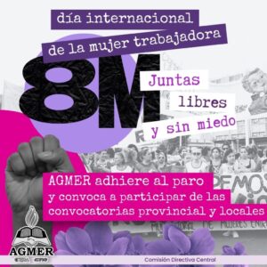 #8M: AGMER adhiere al paro en el marco del Día de la Mujer Trabajadora