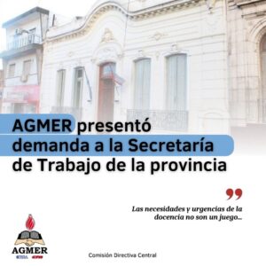 AGMER presentó demanda a la Secretaría de Trabajo de la provincia