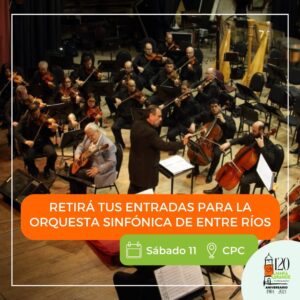La Municipalidad de María Grande invita a disfrutar de la Orquesta Sinfónica de Entre Ríos
