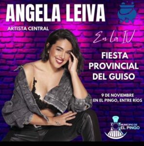 Angela Leiva, el numero central de la cuarta edición de la Fiesta Provincial del Guiso