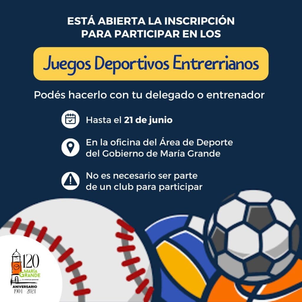 Inscripción Abierta para los Juegos Deportivos Entrerrianos