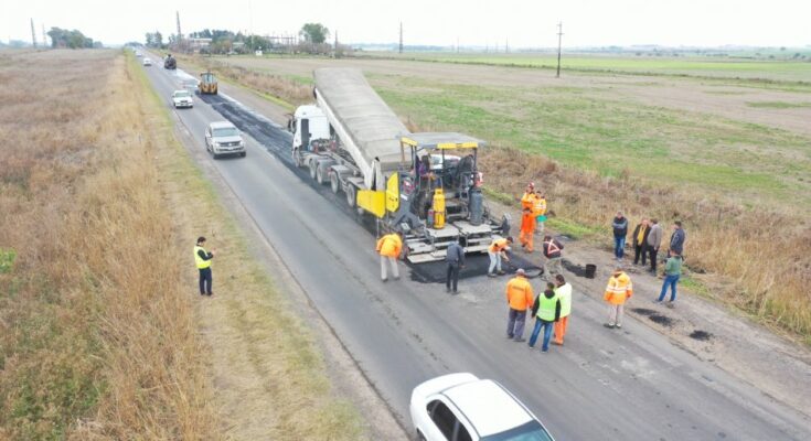 Ruta Provincial 32: Comenzó la colocación de la capa asfáltica entre Crespo y Seguí