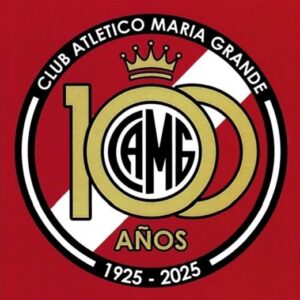 El logo de los 100 años de Atletico María Grande,  y el balance la la Fiesta aniversario