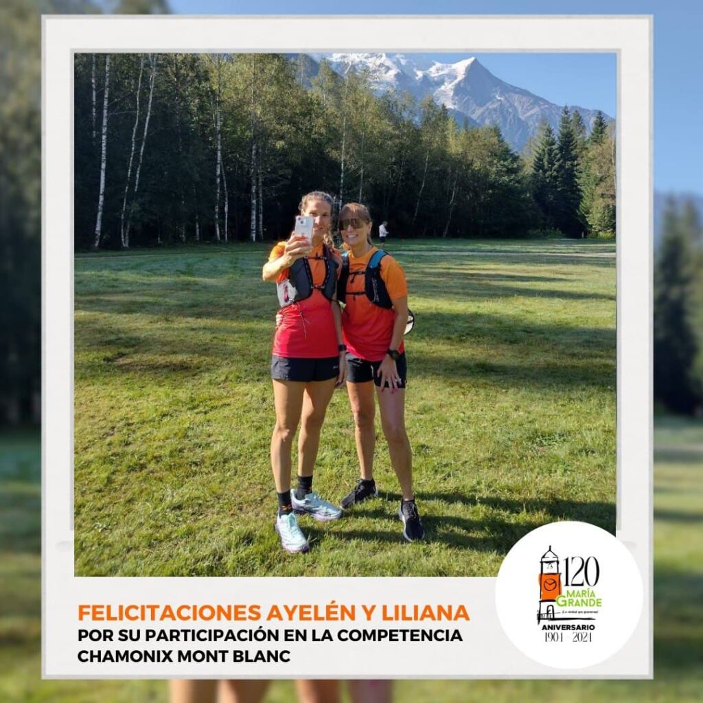 Liliana y Ayelen, mariagrandenses participando de prueba atlética de montaña en Europa