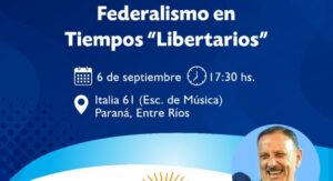 Quintela vendrá a Entre Ríos para hablar de federalismo en tiempos “libertarios”