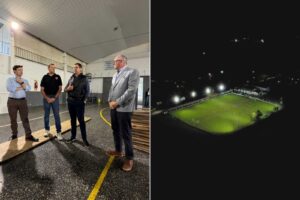 Enersa realizó obras de iluminación en clubes de Pueblo Liebig y Aldea San Antonio